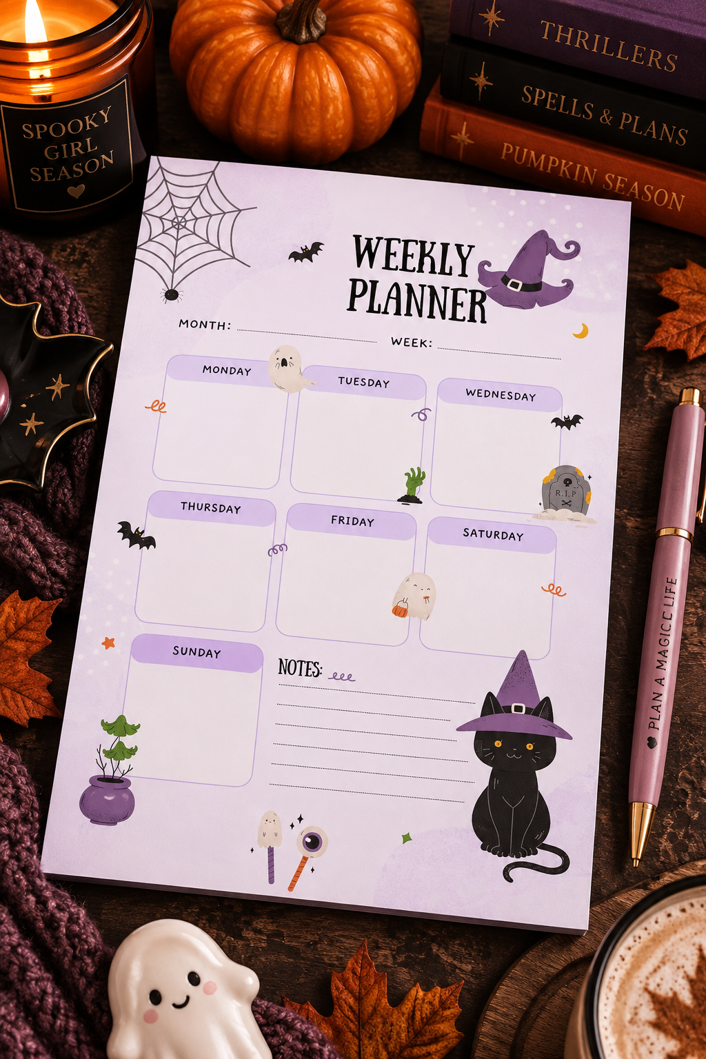 Black Cat Weekly Witch Planner