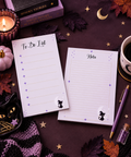 Black Cat Stationery Set — Notepad + To-Do List