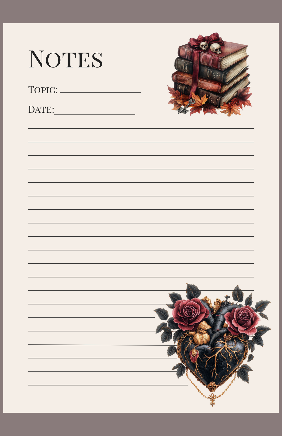 Dark Academia Notepad