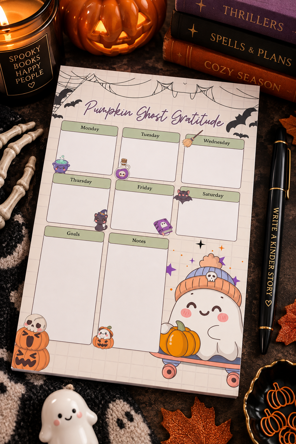 Pumpkin Ghost Gratitude Journal|Notepad